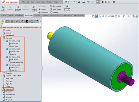 solidworks multibody part bom